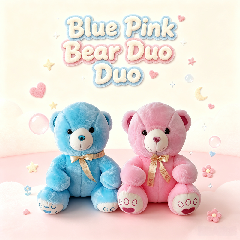Blue Pink Bear Duo