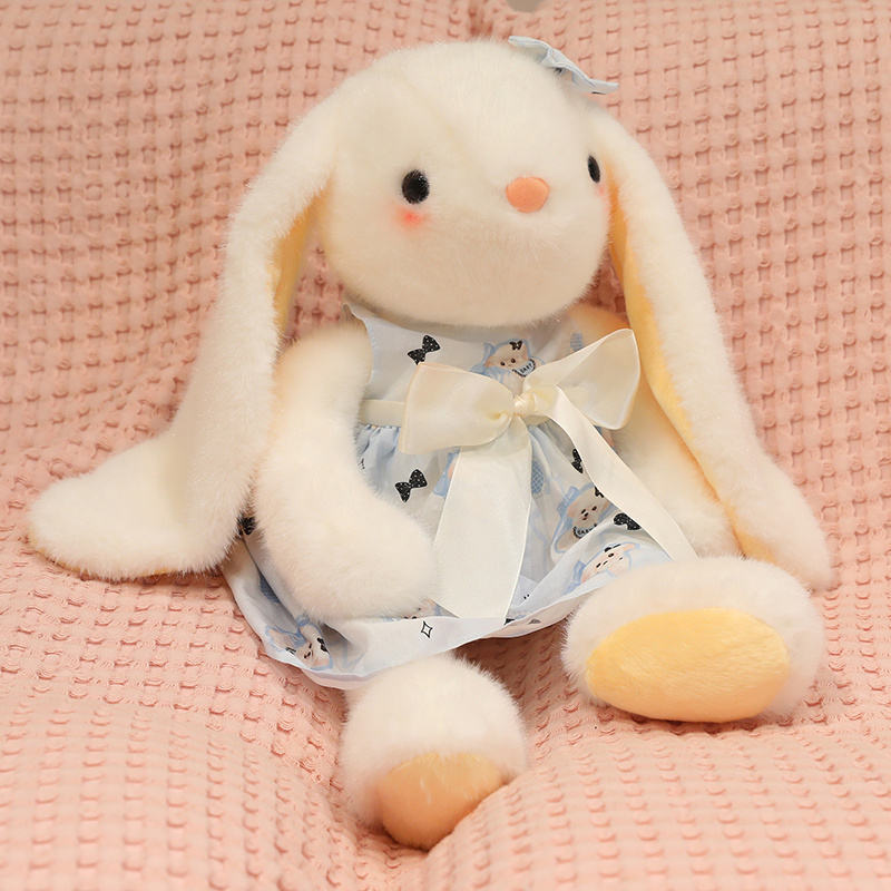 Floral Dress Lop-Eared Rabbit Plush