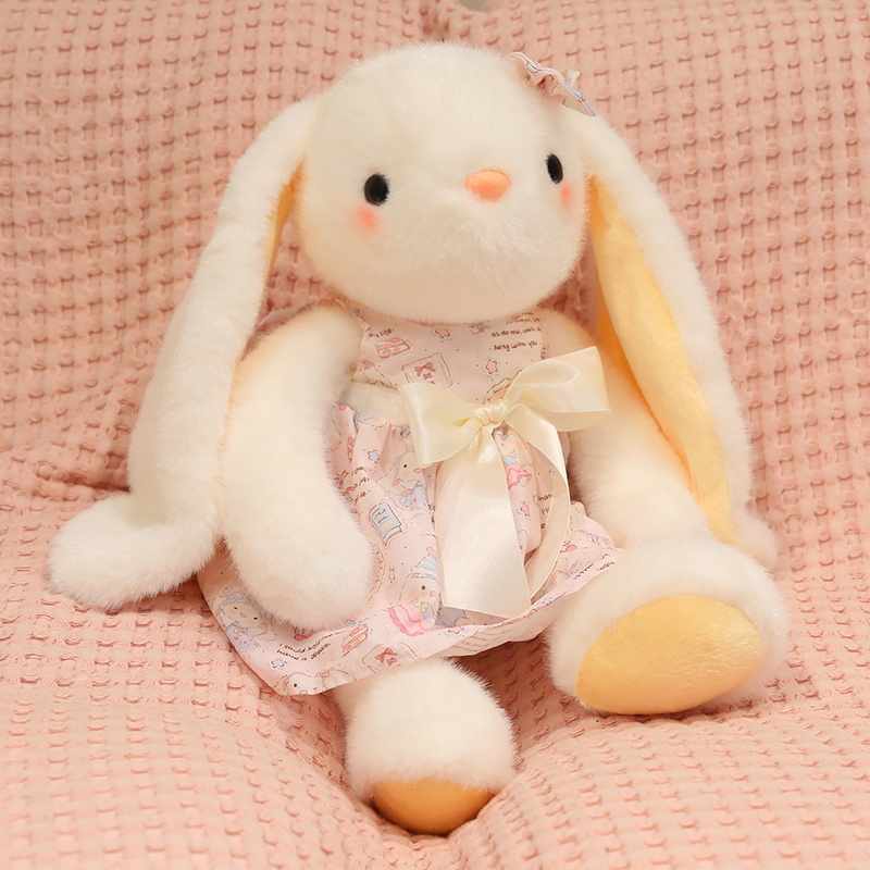 Floral Dress Lop-Eared Rabbit Plush