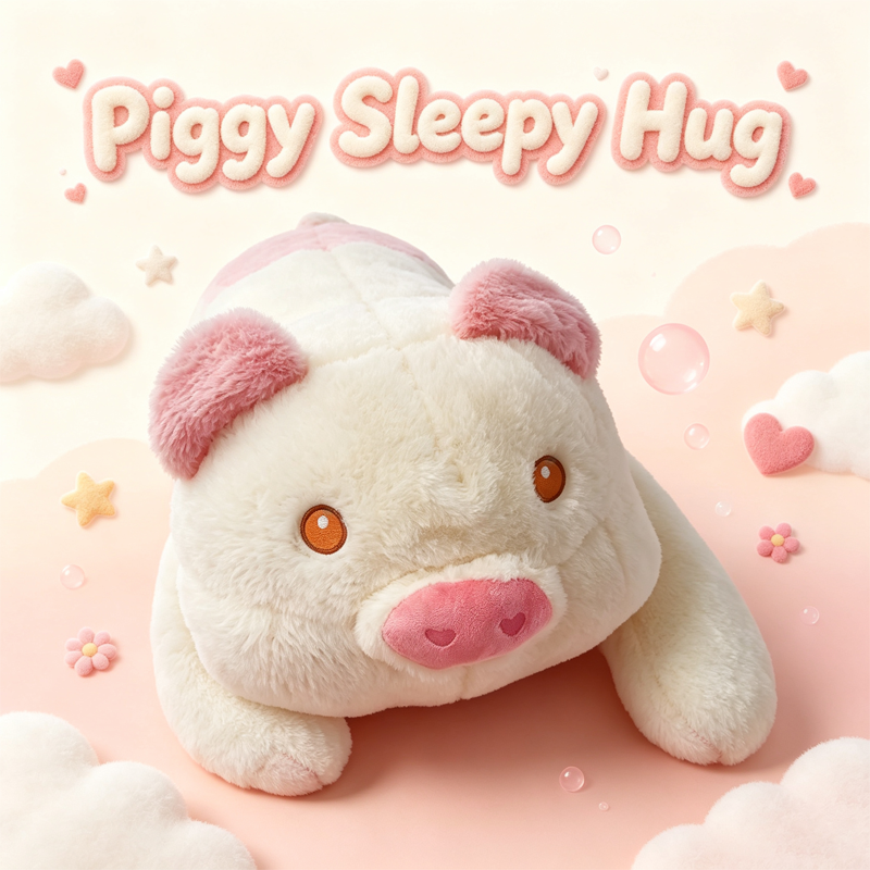 Fluffy Piggy Sleep Plush Pillow