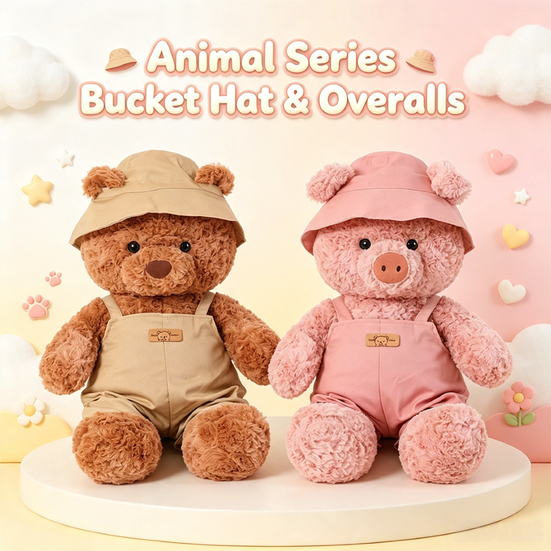 Animal Series Bucket Hat & Overalls