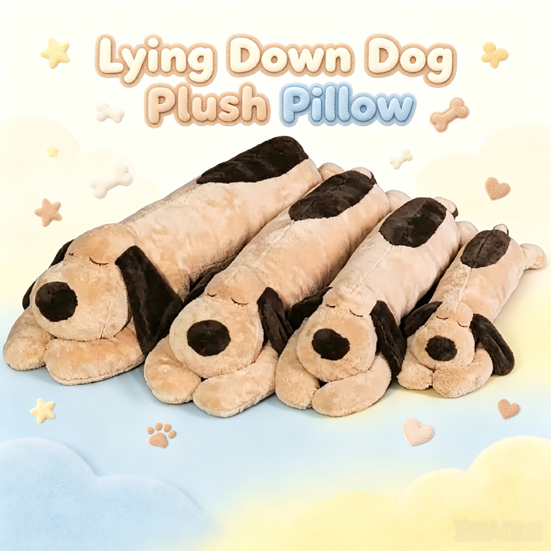 Lying Down Dog Plush Pillow