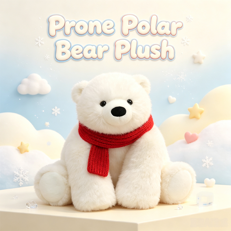 Prone Polar Bear Plush