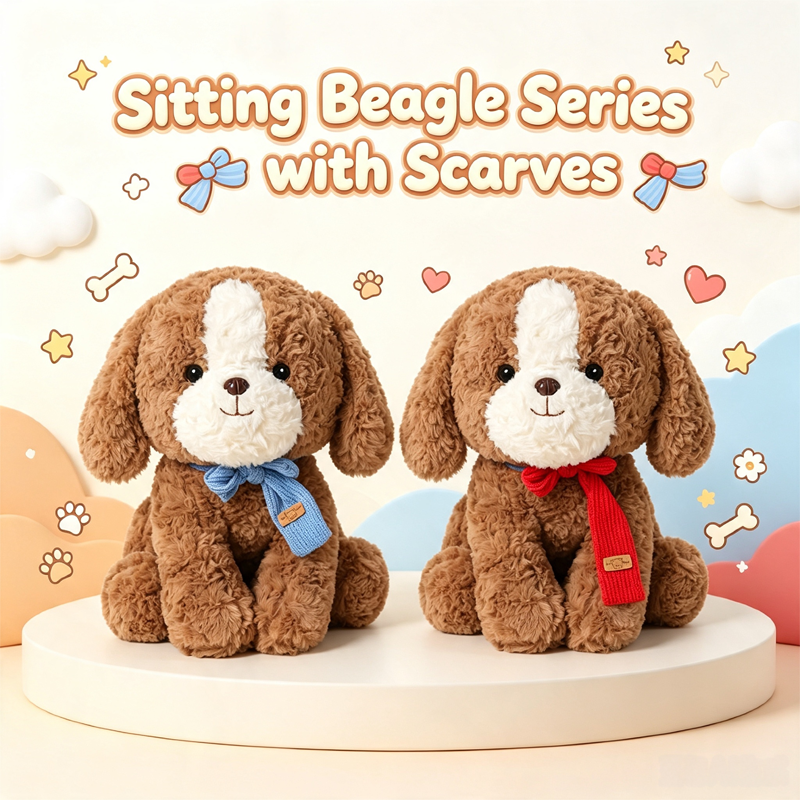 Sitting Beagle Series with Scarves
