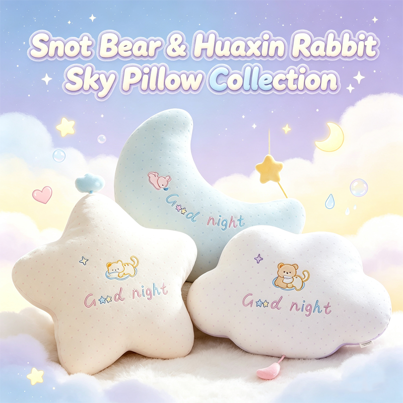 Snot Bear & Huaxin Rabbit Sky Pillow Collection